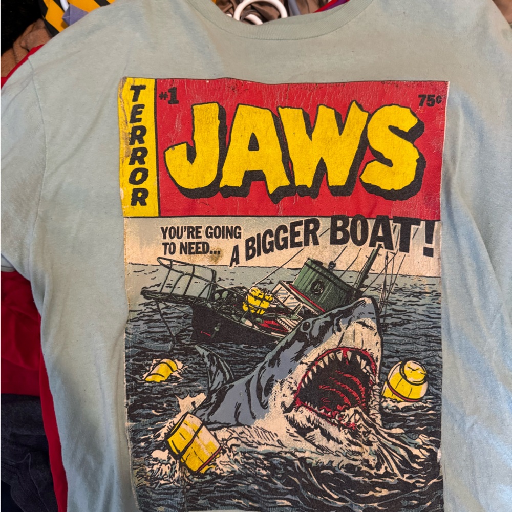 Graphic Jaws Tee - Light Blue